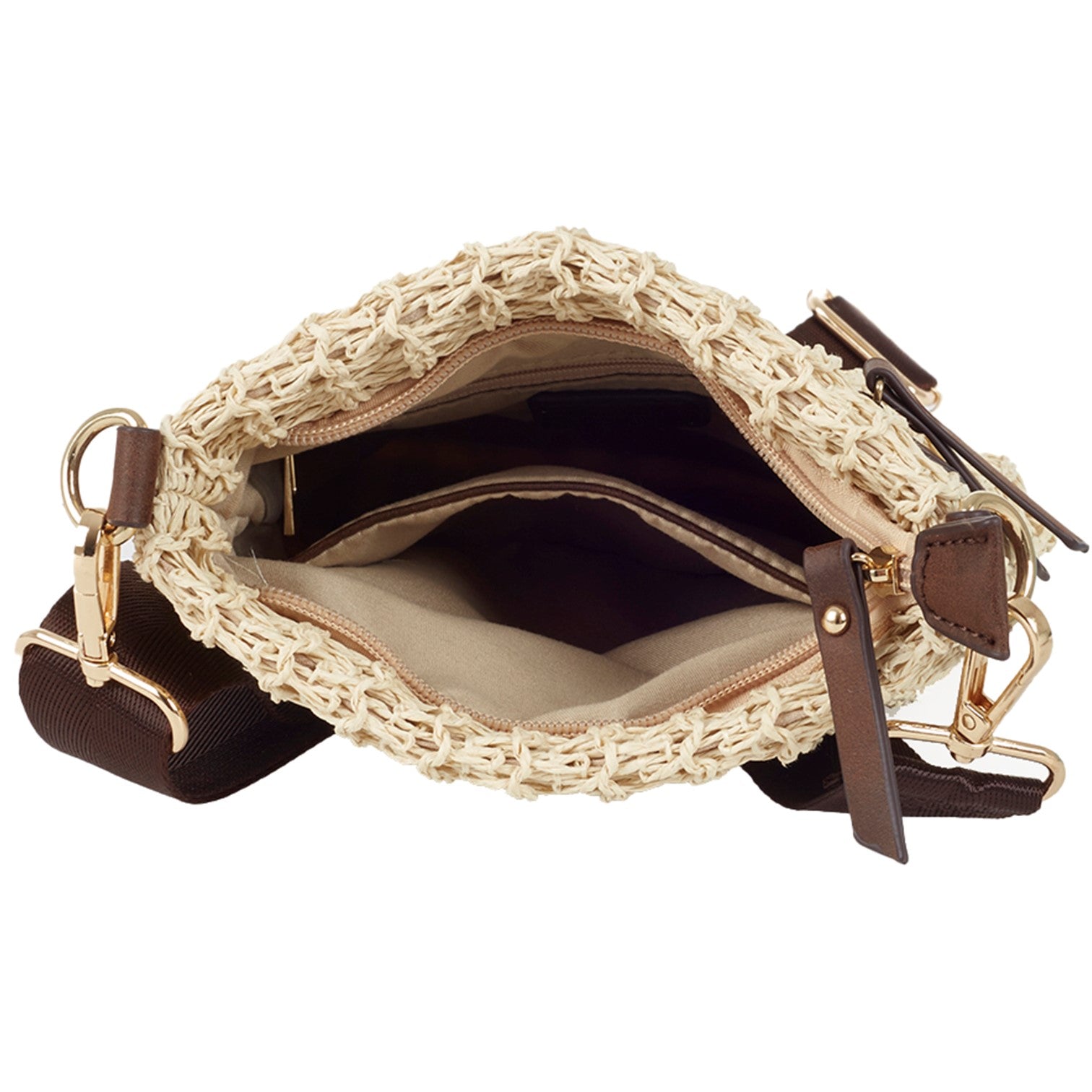 Ulrika Straw Liten Axelväska Natur