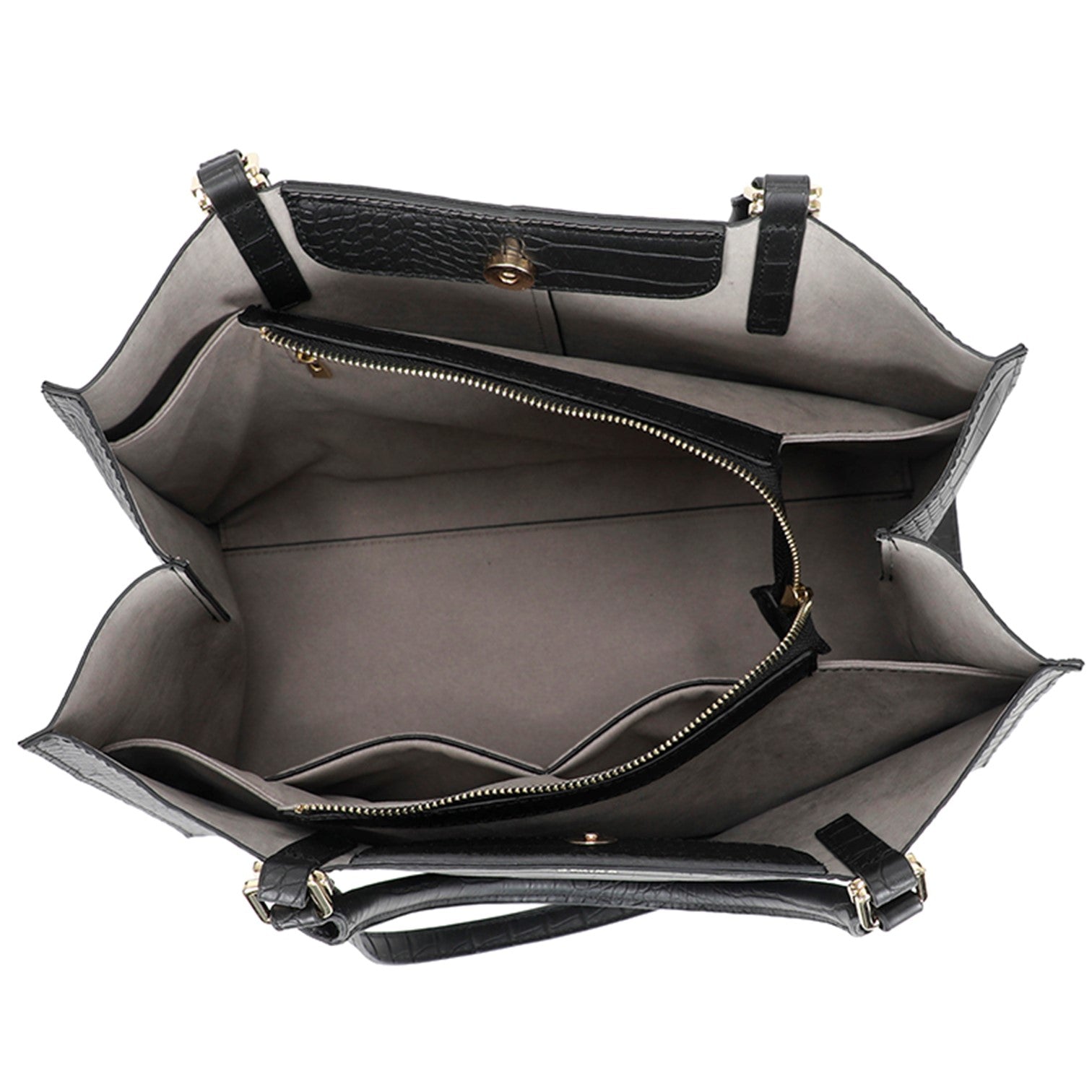 Ulrika Krokodil Handväska Stor Svart