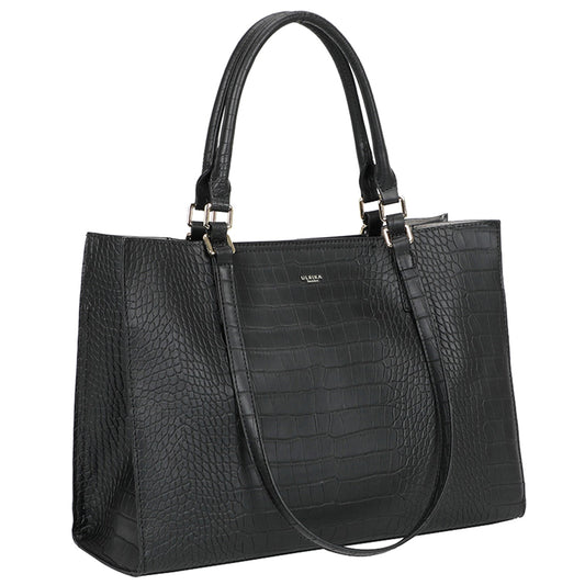 Ulrika Krokodil Handväska Stor Svart