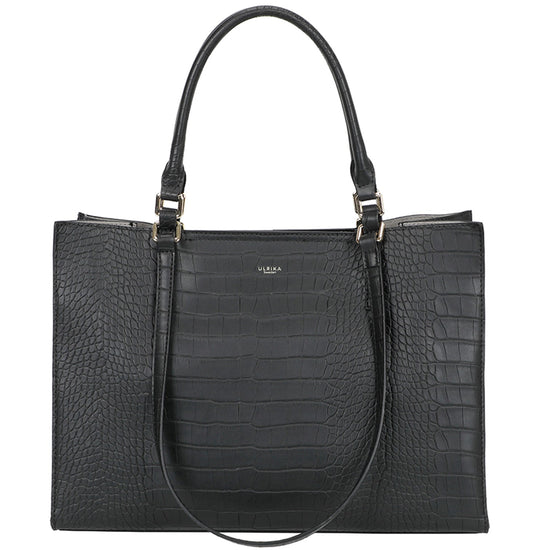 Ulrika Krokodil Handväska Stor Svart