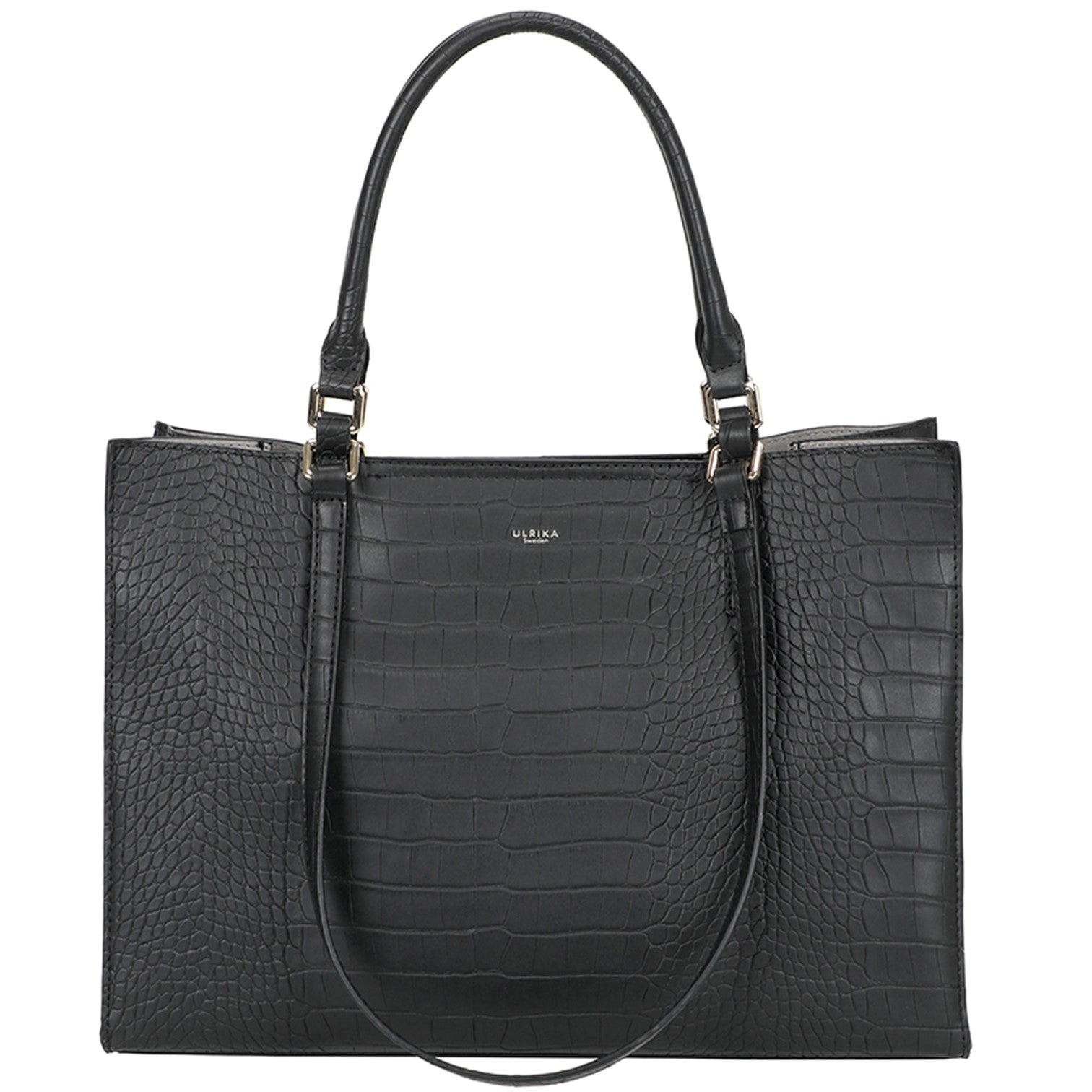 Ulrika Krokodil Handväska Stor Svart