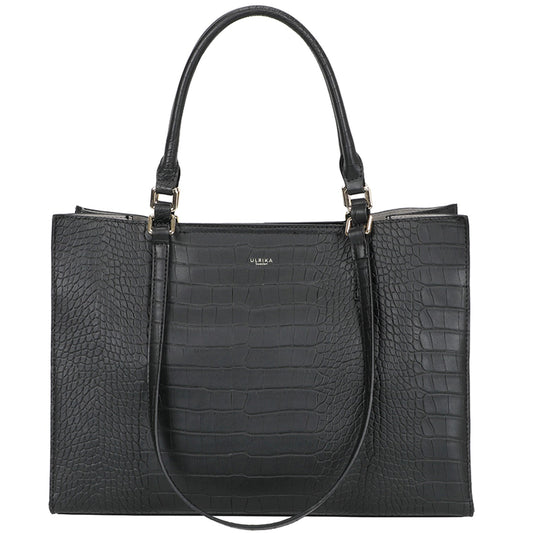 Ulrika Krokodil Handväska Stor Svart