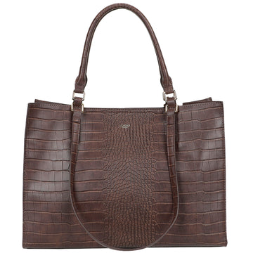 Ulrika Krokodil Handväska Stor Brun