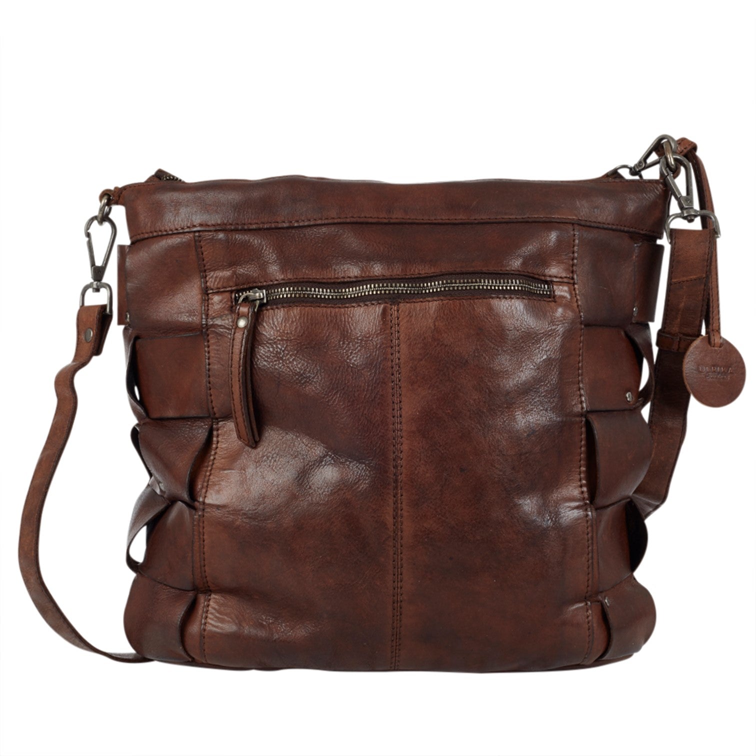 Ulrika Squares Shoulder Väska i Skinn Brun