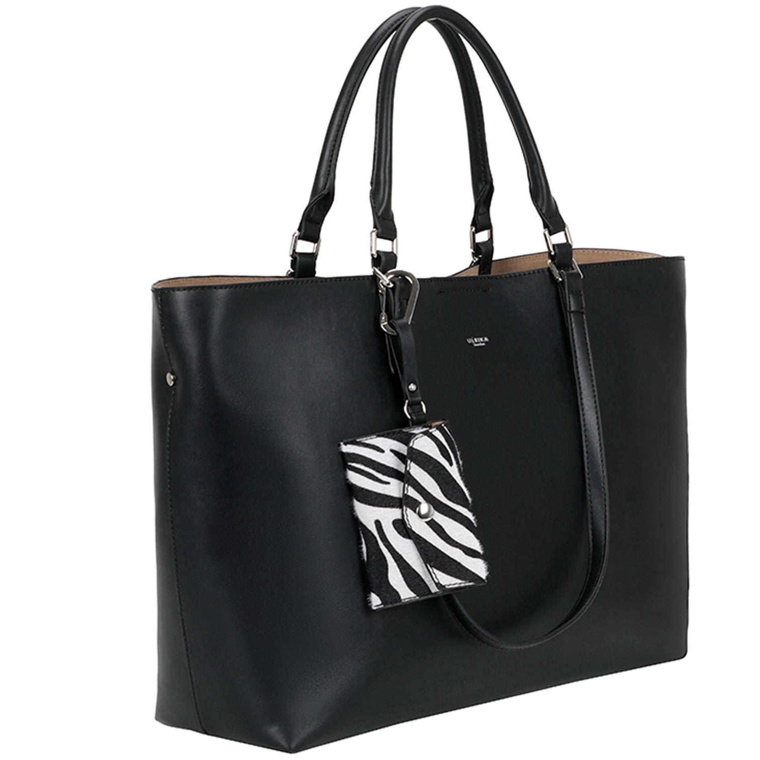 Ulrika Zebra Stor Shopper Svart