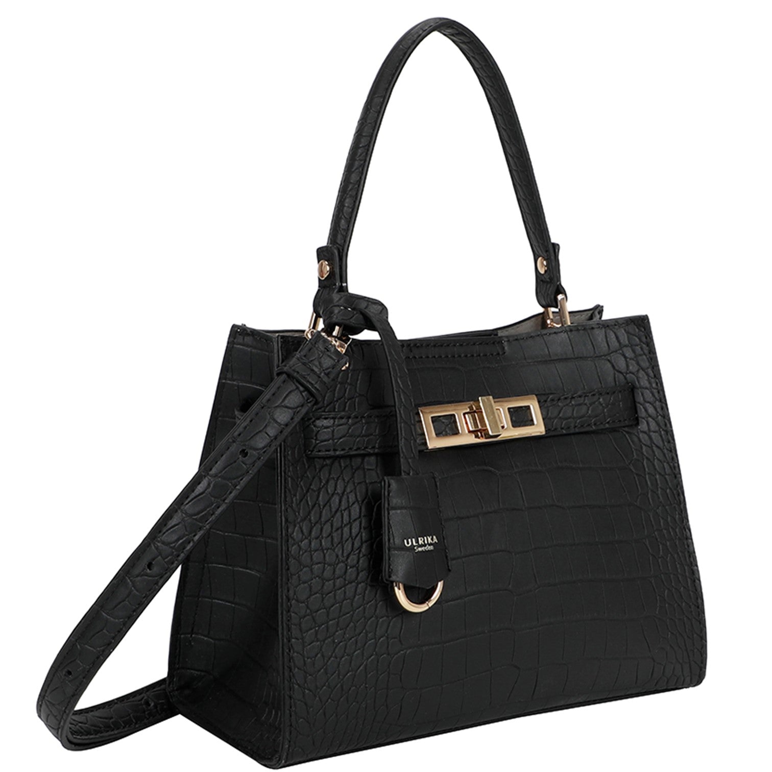 Ulrika Krokodil Handväska Svart