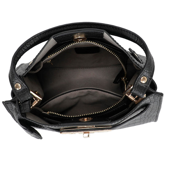 Ulrika Krokodil Handväska Svart