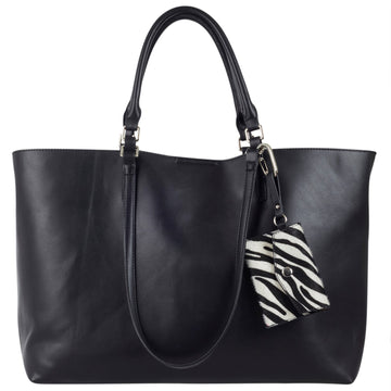 Ulrika Zebra Stor Shopper Svart