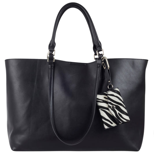 Ulrika Zebra Stor Shopper Svart
