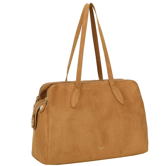 Ulrika Suede Arbetsväska Stor Cognac