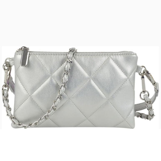 Ulrika Quiltad Pouch-väska Silver