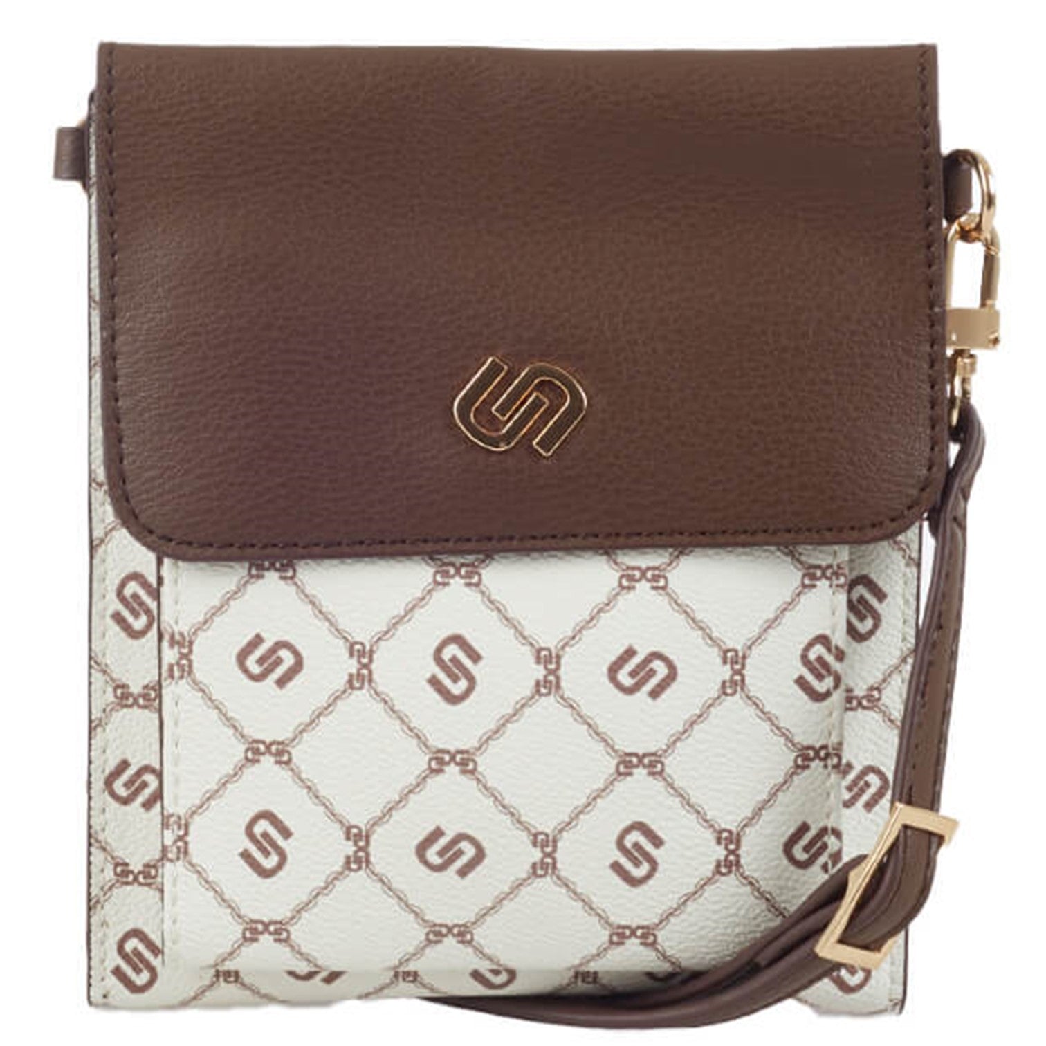 Ulrika Printed Mobilväska Brun