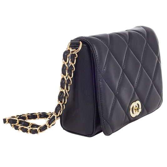 Ulrika Quilt Axelremsväska Svart