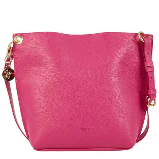 Ulrika Italy Bucket Bag i Skinn Cerise