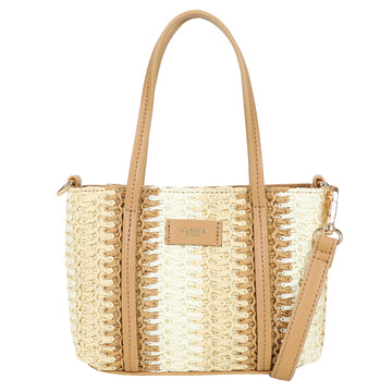 Ulrika Straw Mini Handväska Beige