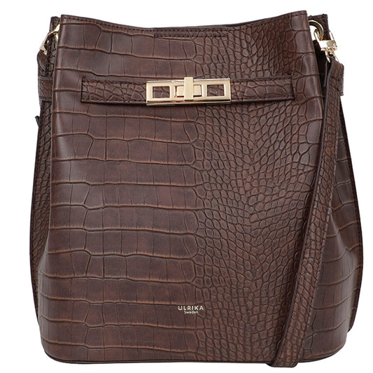 Ulrika Krokodil Hinkväska Brun